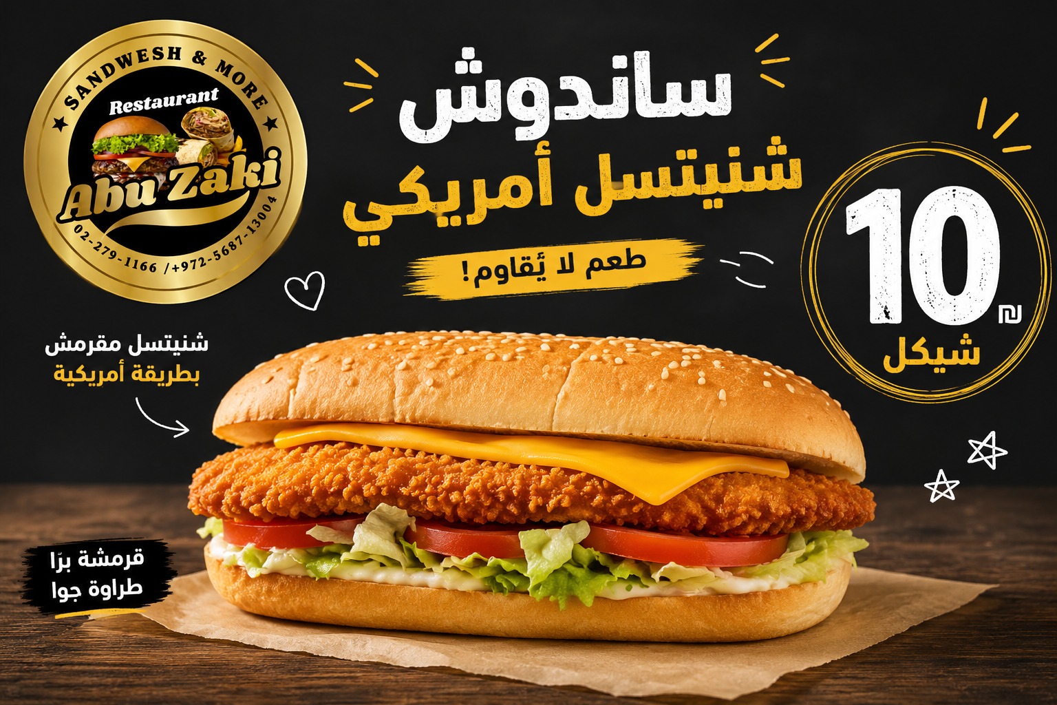 ساندويش شنيتسل أمريكي